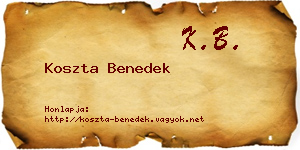 Koszta Benedek névjegykártya