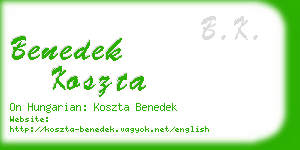 benedek koszta business card